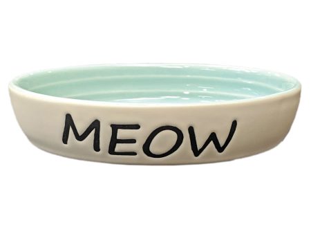 Spot Meow Oval Cat Bowl Green, 1ea 6 in Online Sale