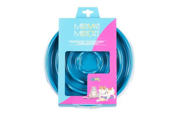 Messy Mutts Dog Cat Slow Feeder Blue 1.75 Cups Online now