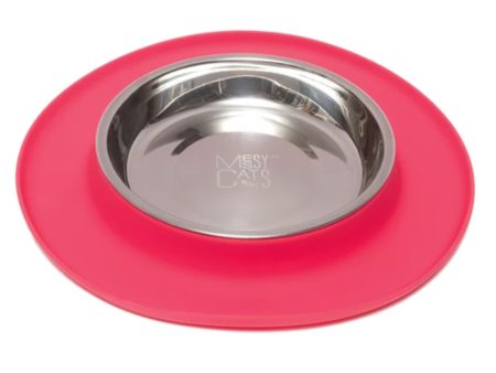 Messy Mutts Cat Feeder Silicone Red Fashion