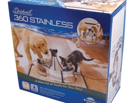 Drinkwell Stainless Steel 360 Pet Fountain 128oz Silver 1ea Sale