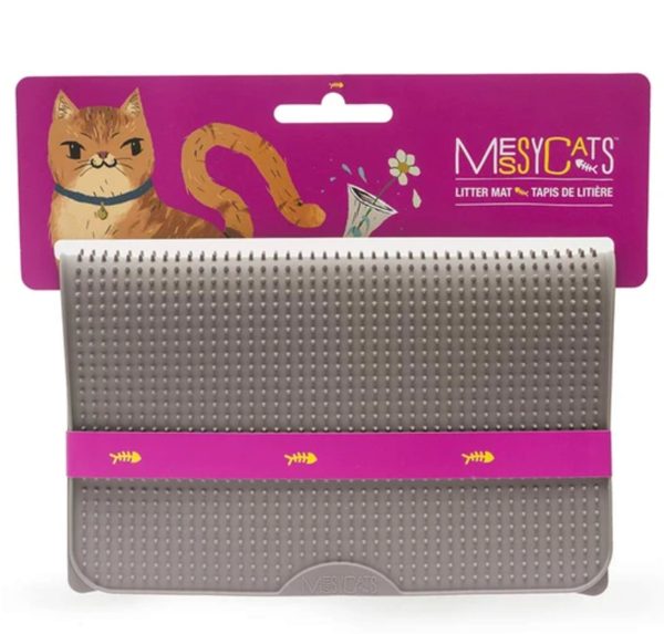 Messy Mutts Cat Litter Mat Grey Supply