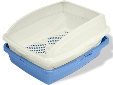 Van Ness Plastics Framed Sifting Cat Litter Pan White|Blue, One Size 1ea Online