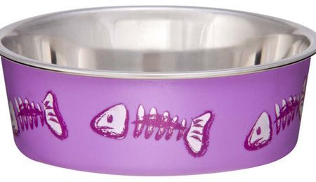 Loving Pets Bella Designer Fish Skeleton Cat Dish Lilac 1ea XS For Cheap