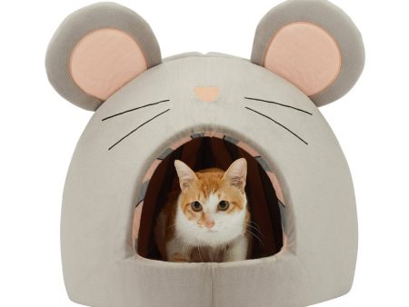 Outward Hound Novelty Pet Hut Covered Domed Cat Bed Grey Mouse, 1ea One Size Discount