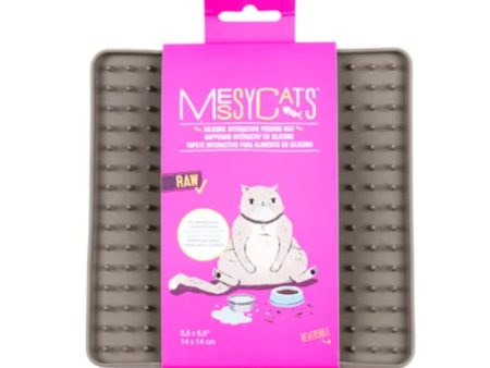 Messy Mutts Cat Silicone Interactive Feeding Mat Grey For Cheap