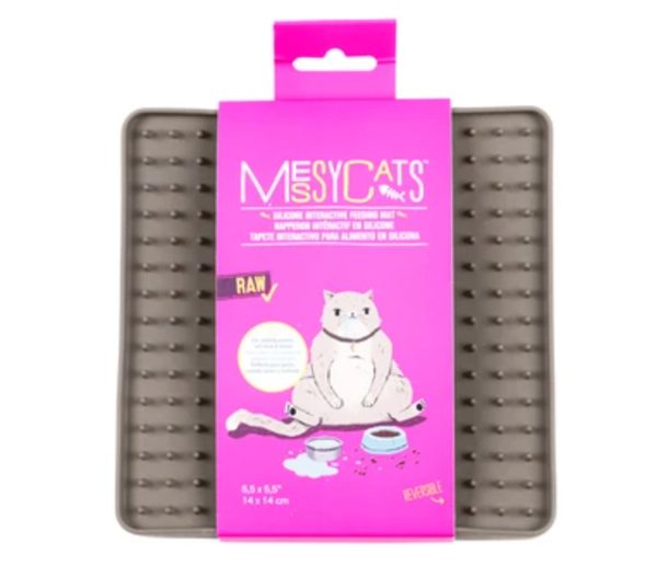 Messy Mutts Cat Silicone Interactive Feeding Mat Grey For Cheap