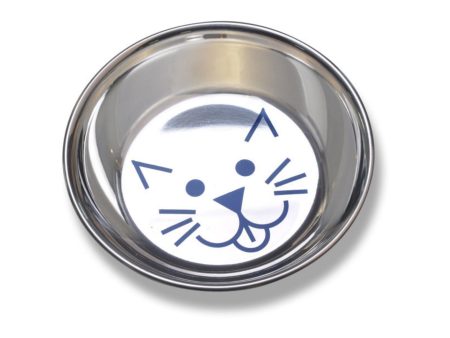 Van Ness Plastics Decorated Stainless Steel Saucer Cat Dish 1ea 8oz. For Cheap