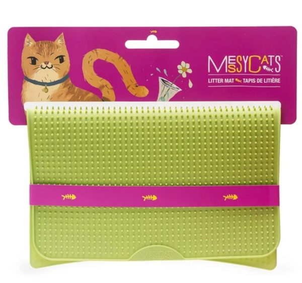 Messy Mutts Cat Litter Mat Green For Cheap