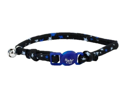 Coastal Products Safe Cat Round Fashion Collar Black Stars 12 inch Online