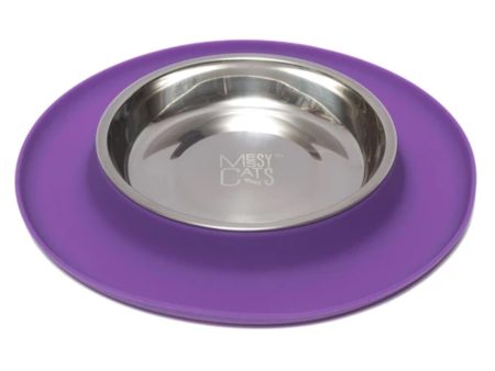 Messy Mutts Cat Feeder Silicone Purple Fashion