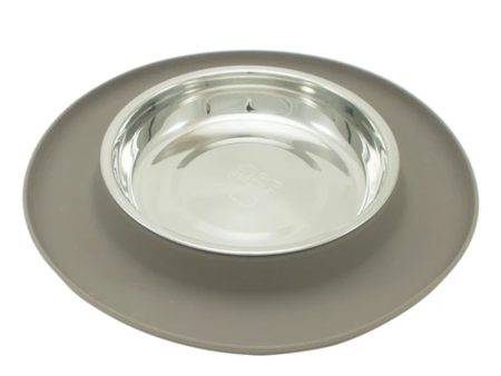 Messy Mutts Cat Feeder Silicone Grey Hot on Sale