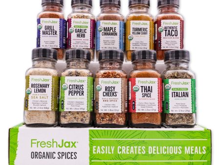 FreshJax Gourmet Spice Gift Set, Veggie Lover Seasonings Sampler (Veggie 10 Spice Gift Set) For Sale