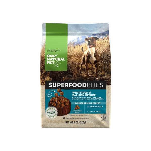 Only Natural Pet Superfood Bites Whitefish & Salmon Recipe Dog Food Meal Topper Cheap