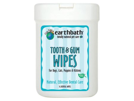 Earthbath Totally Natural Pet Care Tooth & Gum Dental Care Wipes for Dogs and Cats Fashion