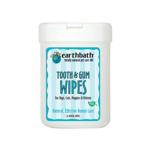 Earthbath Totally Natural Pet Care Tooth & Gum Dental Care Wipes for Dogs and Cats Fashion