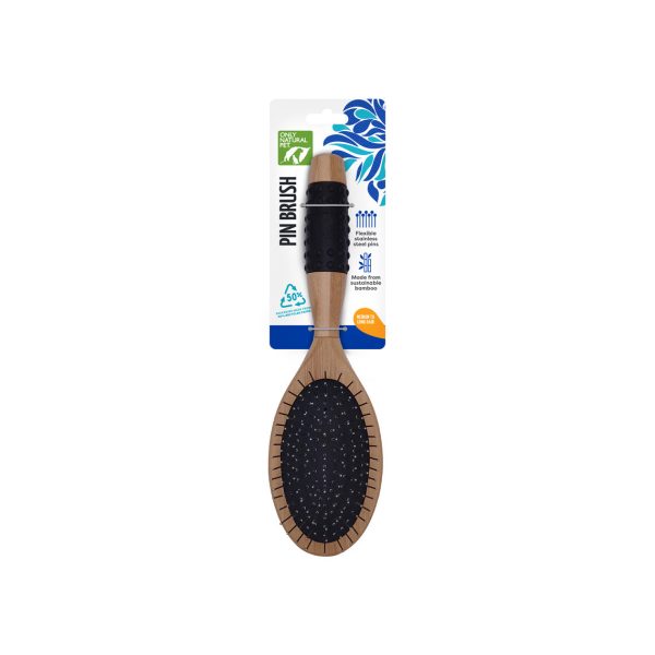 Only Natural Pet Pin Brush with Bamboo Handle for Dogs Sale