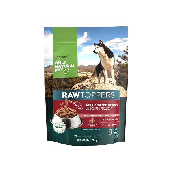 Only Natural Pet Raw Toppers Freeze-Dried Beef & Tripe Recipe Meal Topper for Dogs on Sale