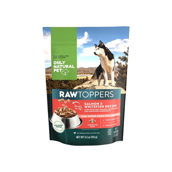 Only Natural Pet Raw Toppers Freeze-Dried Salmon & Whitefish Recipe Meal Topper for Dogs Online now