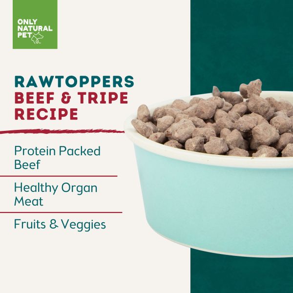 Only Natural Pet Raw Toppers Freeze-Dried Beef & Tripe Recipe Meal Topper for Dogs on Sale