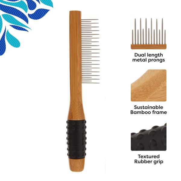 Only Natural Pet Comb with Bamboo Handle for Dogs For Cheap