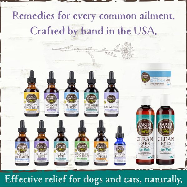 Earth Animal Herbal Topical Remedies Clean Eyes Wash for Dogs on Sale