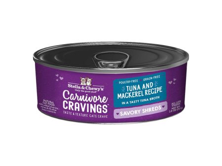 Stella & Chewy s Carnivore Cravings Savory Shreds Tuna & Mackerel Wet Cat Food Sale