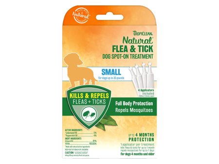 Tropiclean Natural Flea & Tick Spot On Treatment for Dogs For Cheap