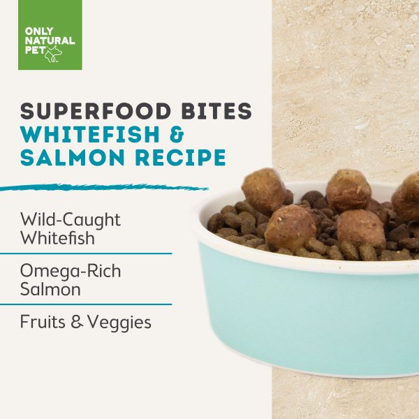 Only Natural Pet Superfood Bites Whitefish & Salmon Recipe Dog Food Meal Topper Cheap