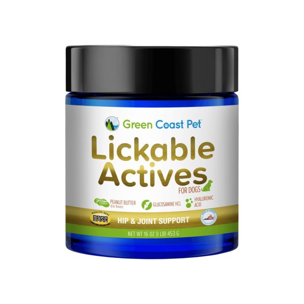 Green Coast Pet Lickable Actives Hip & Joint Functional Peanut Butter Treat for Dogs Supply