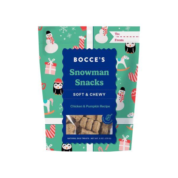 Bocce s Bakery Snowman Snacks Soft & Chewy Dog Treats For Cheap